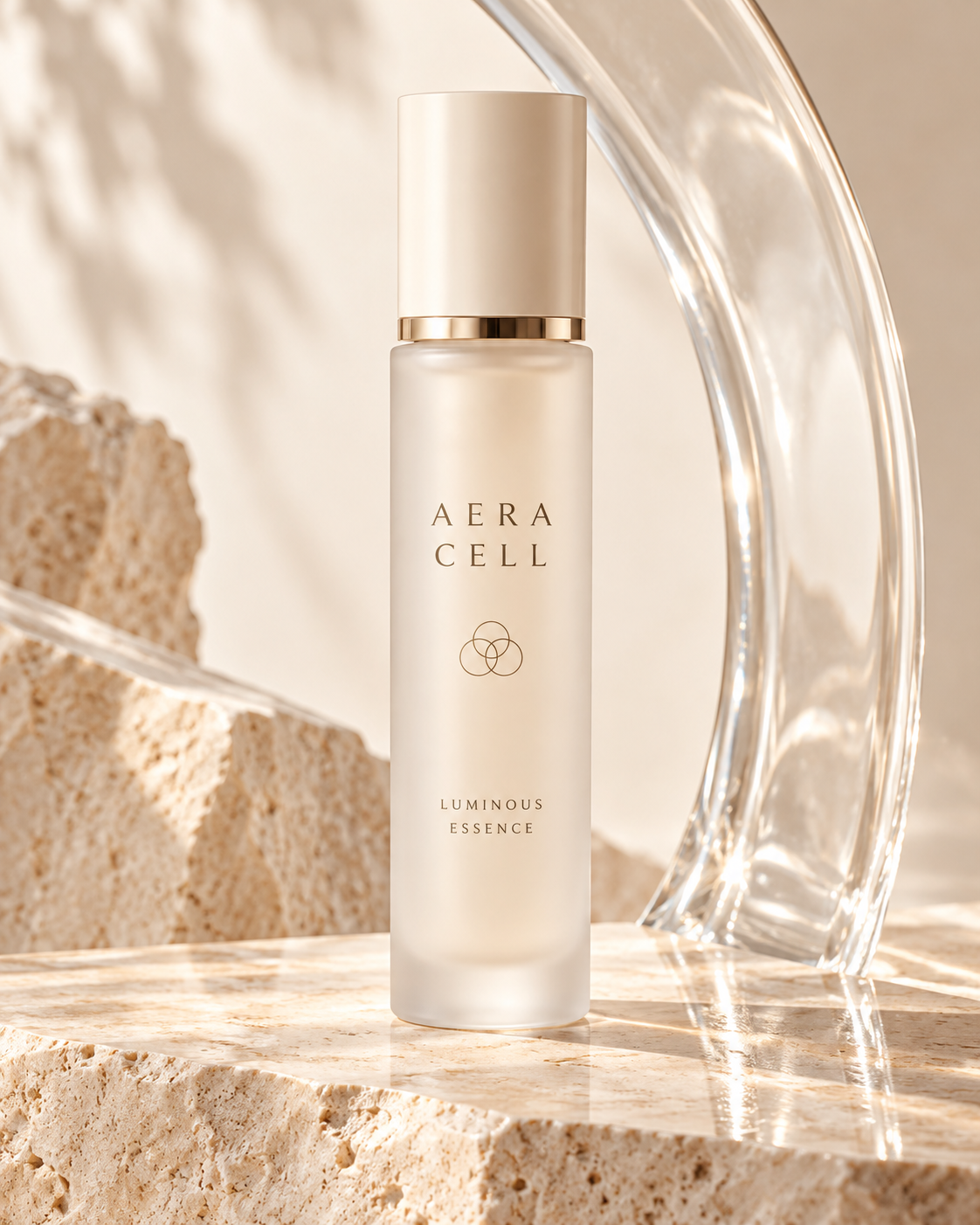 AERA CELL essence concept packaging mockup; final product unconfirmed